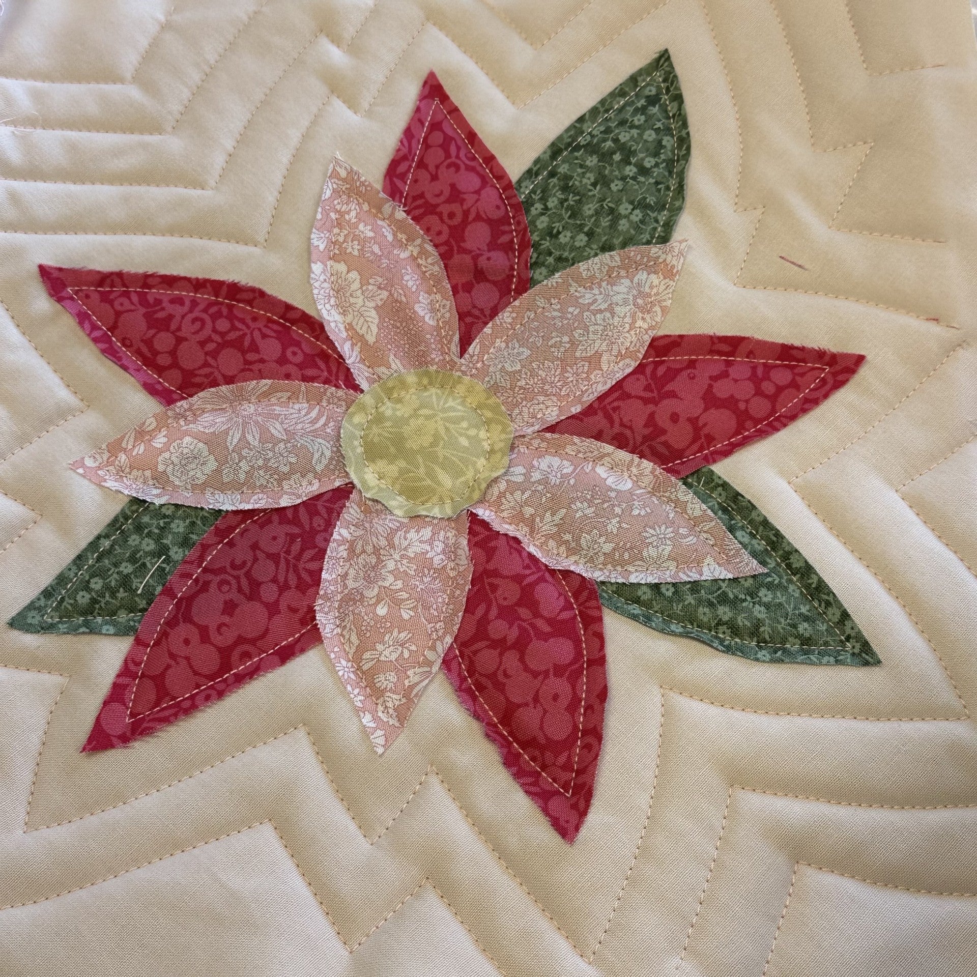 Poinsettia, Quilt As You Go, Ragged Lap Quilt Instructions - Digital Download