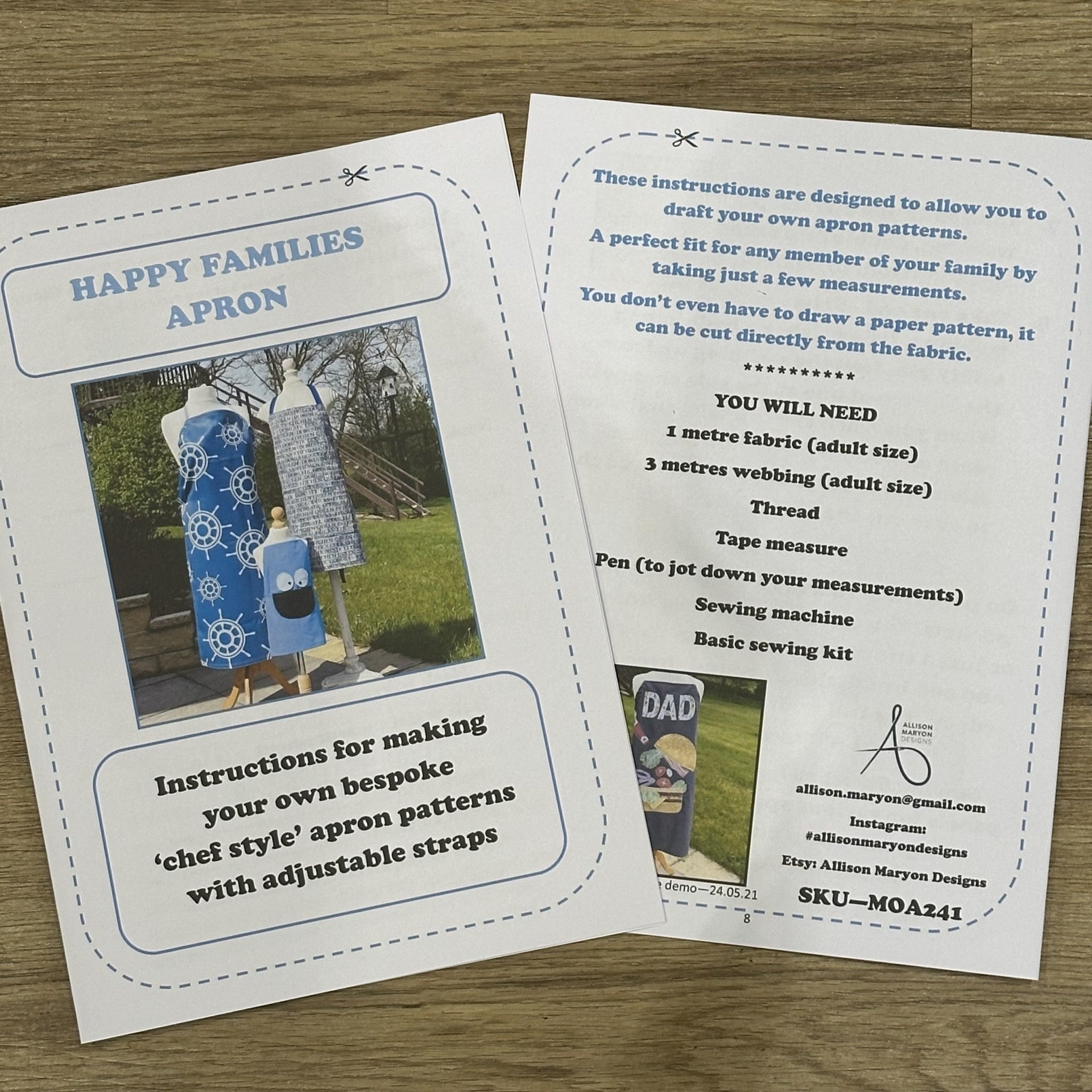 Happy Families Apron - Digital Download