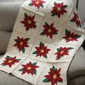 Poinsettia, Quilt As You Go, Ragged Lap Quilt Instructions - Digital Download