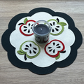 Applique Autumn Candle Mat/Penny Rug instructions and templates. Sept Apple picking, Oct falling leaves and Nov Remembrance Poppies - Digital Download