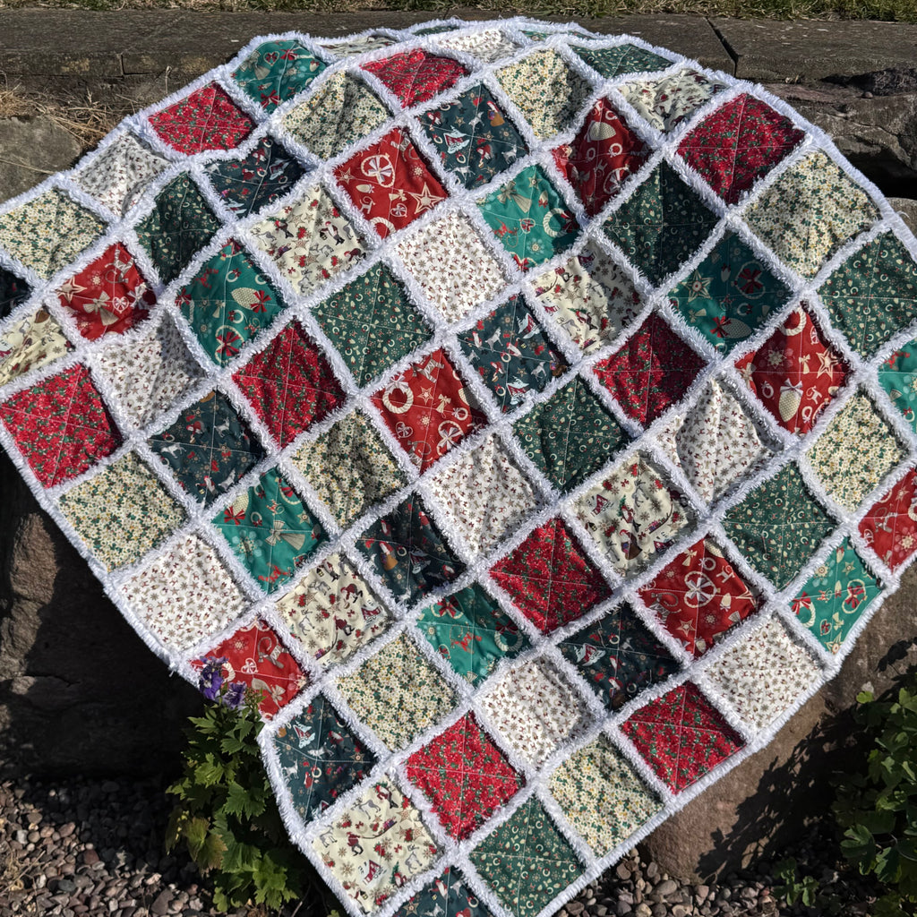 New - Frayed Elegance Quilt: Stitch, Snip and Bloom, Quilt as you go Instructions - Digital Download
