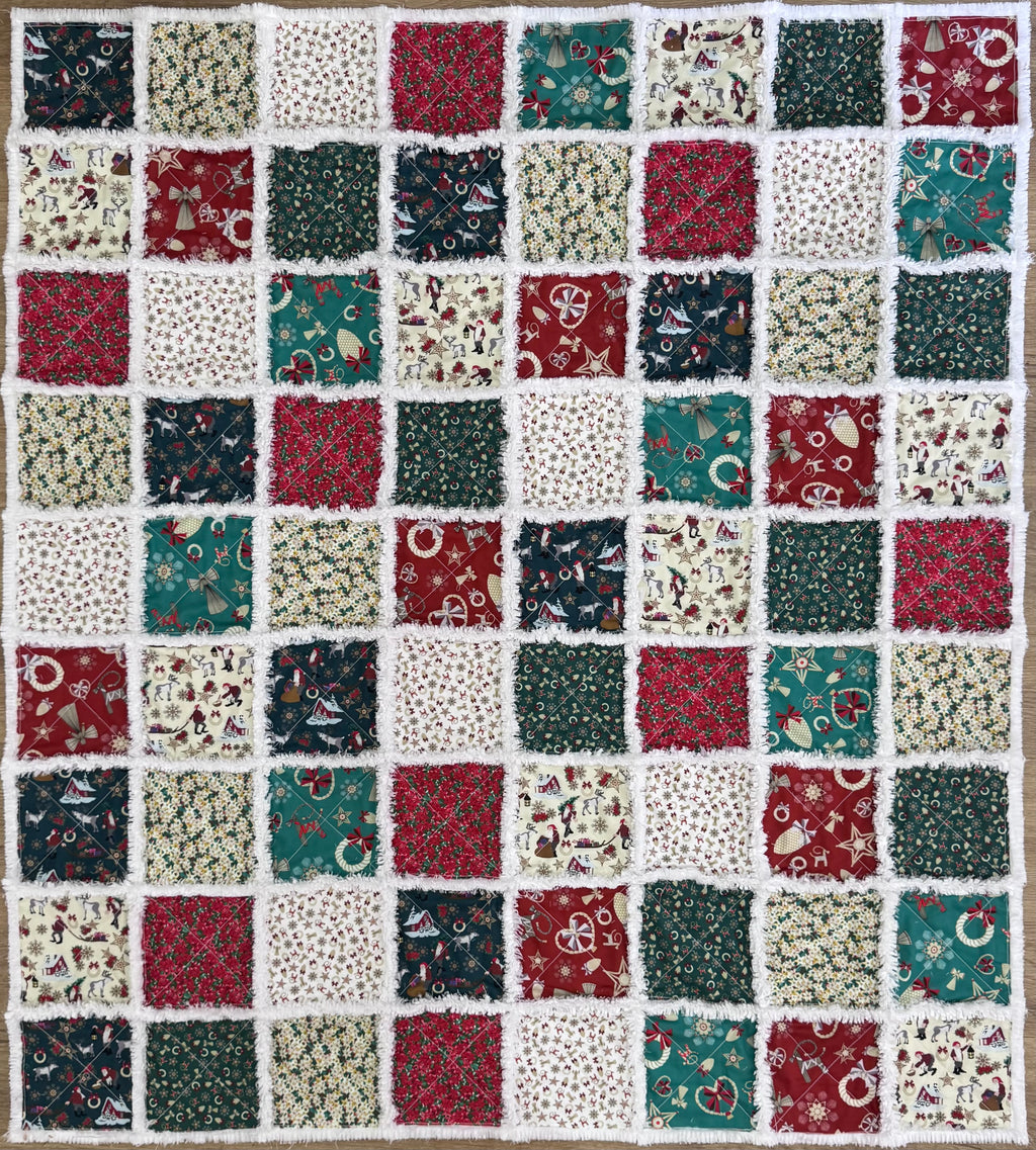 New - Frayed Elegance Quilt: Stitch, Snip and Bloom, Quilt as you go Instructions - Digital Download