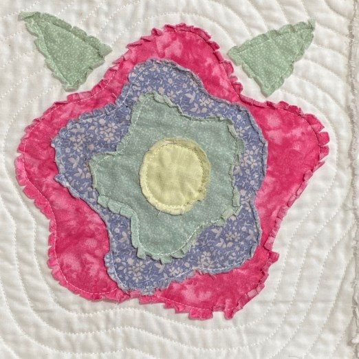 French Roses Ragged Edge Quilt as you go, Instructions & Templates - Digital Download