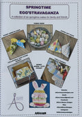 Springtime PDF bundle. Egg table runner, Bunny treat bags, Bunny pocket applique, Easy store basket, Zipped Gift Bags and Fabric Eggs - Digital Download