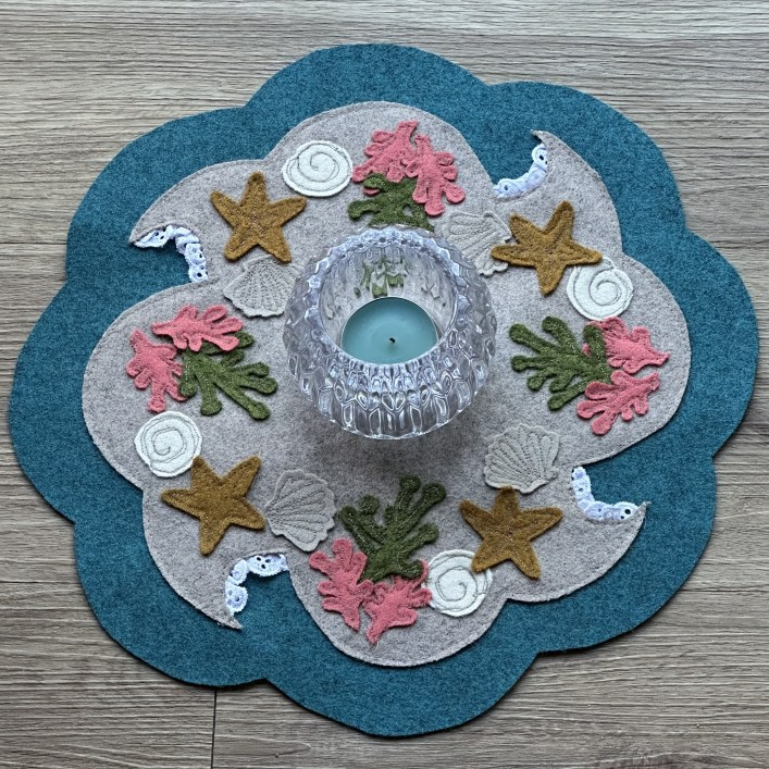 Summer Candle Mat Instructions and Templates to make three Candle Mats in wool or felt One for each of the summer months - Digital Download