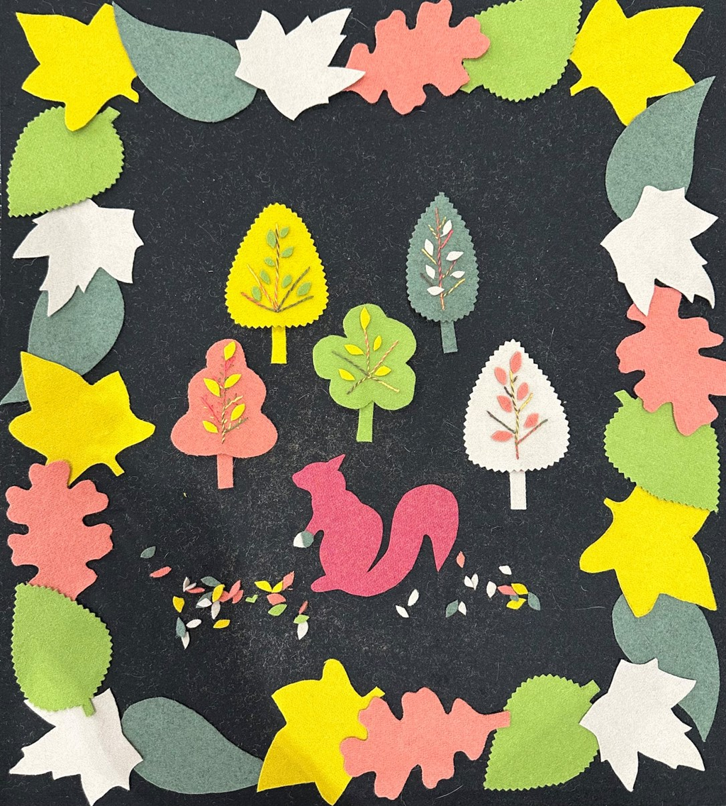 Forest Floor Wool Applique Table Sets and Wall Hanging Instructions - Digital Download