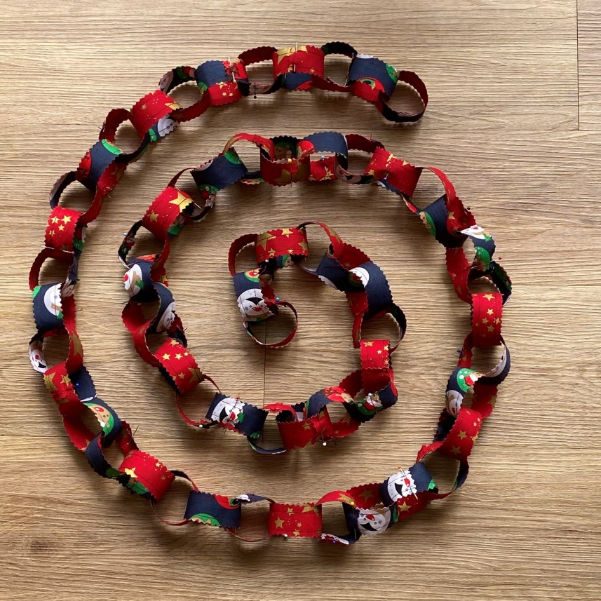 Fabric Christmas Chains worksheet - Digital Download
