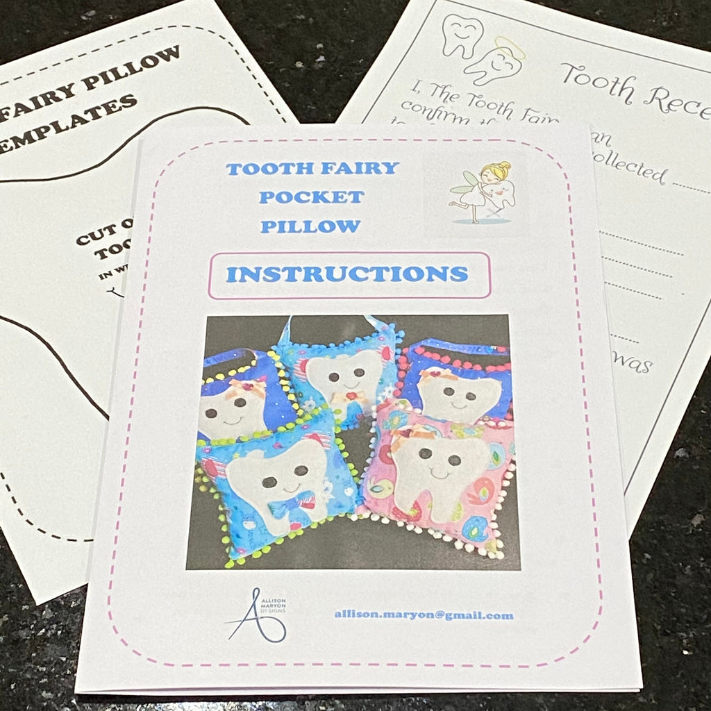 Tooth Fairy Pocket Pillow Sewing Pattern/Instructions - Digital Download