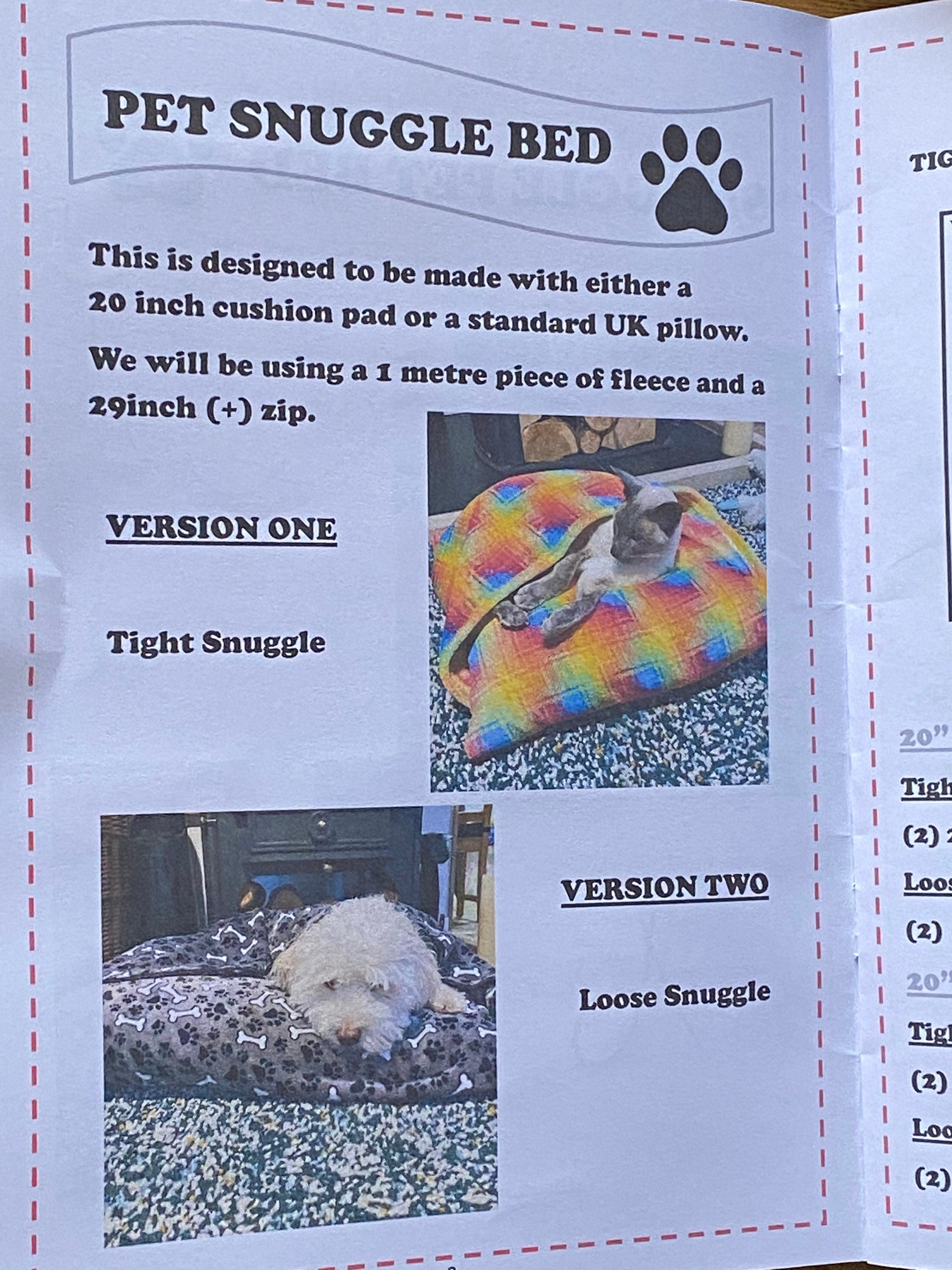 Snuggle Pet Bed Sewing Pattern - Digital Download