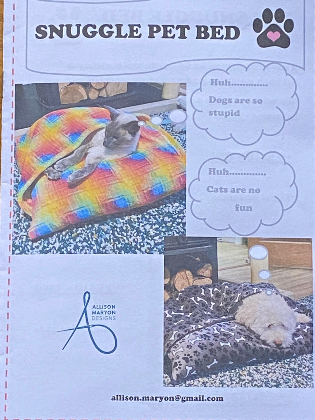 Snuggle Pet Bed Sewing Pattern - Digital Download