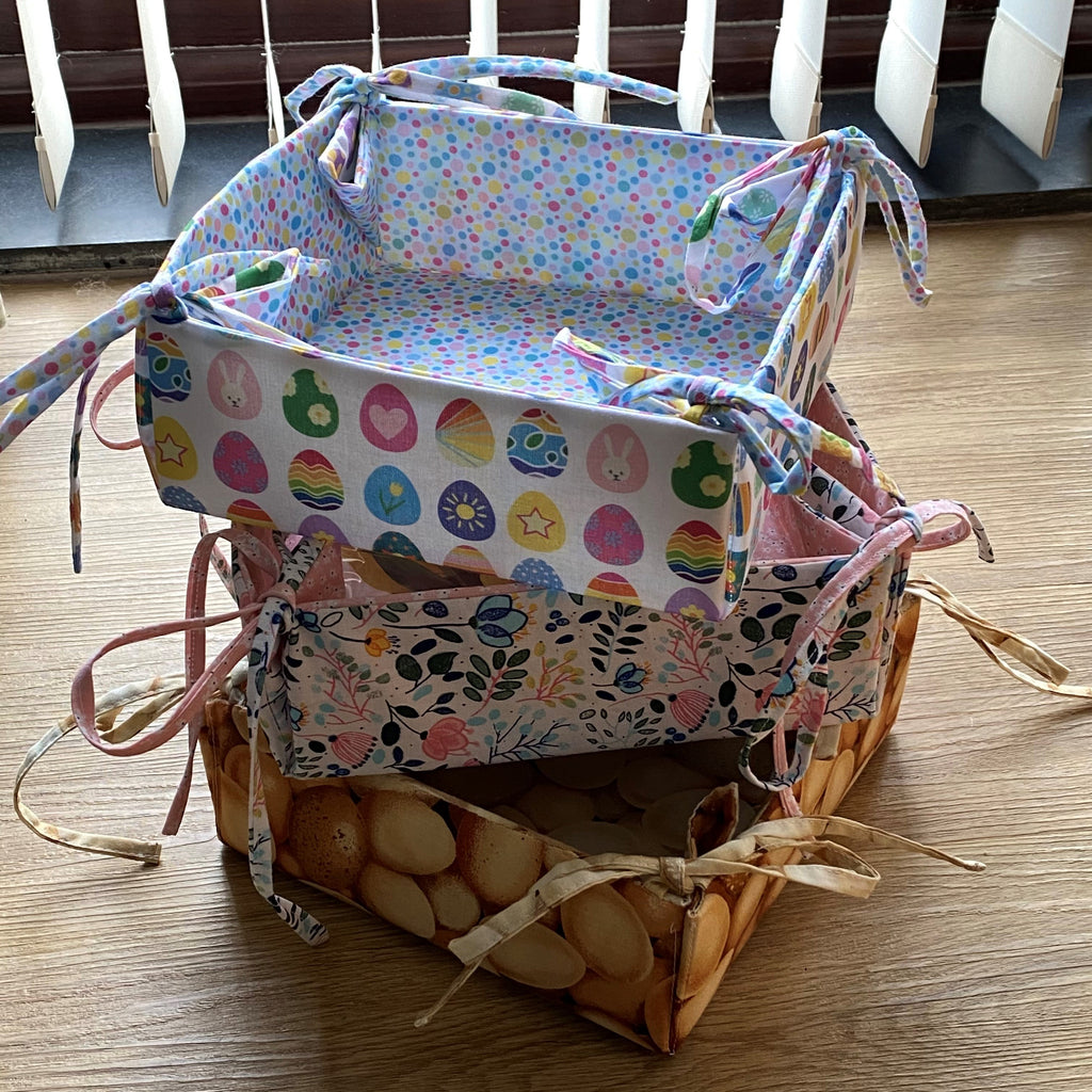 Fabric Tied Basket, Easy store, Collapsible - Digital Download