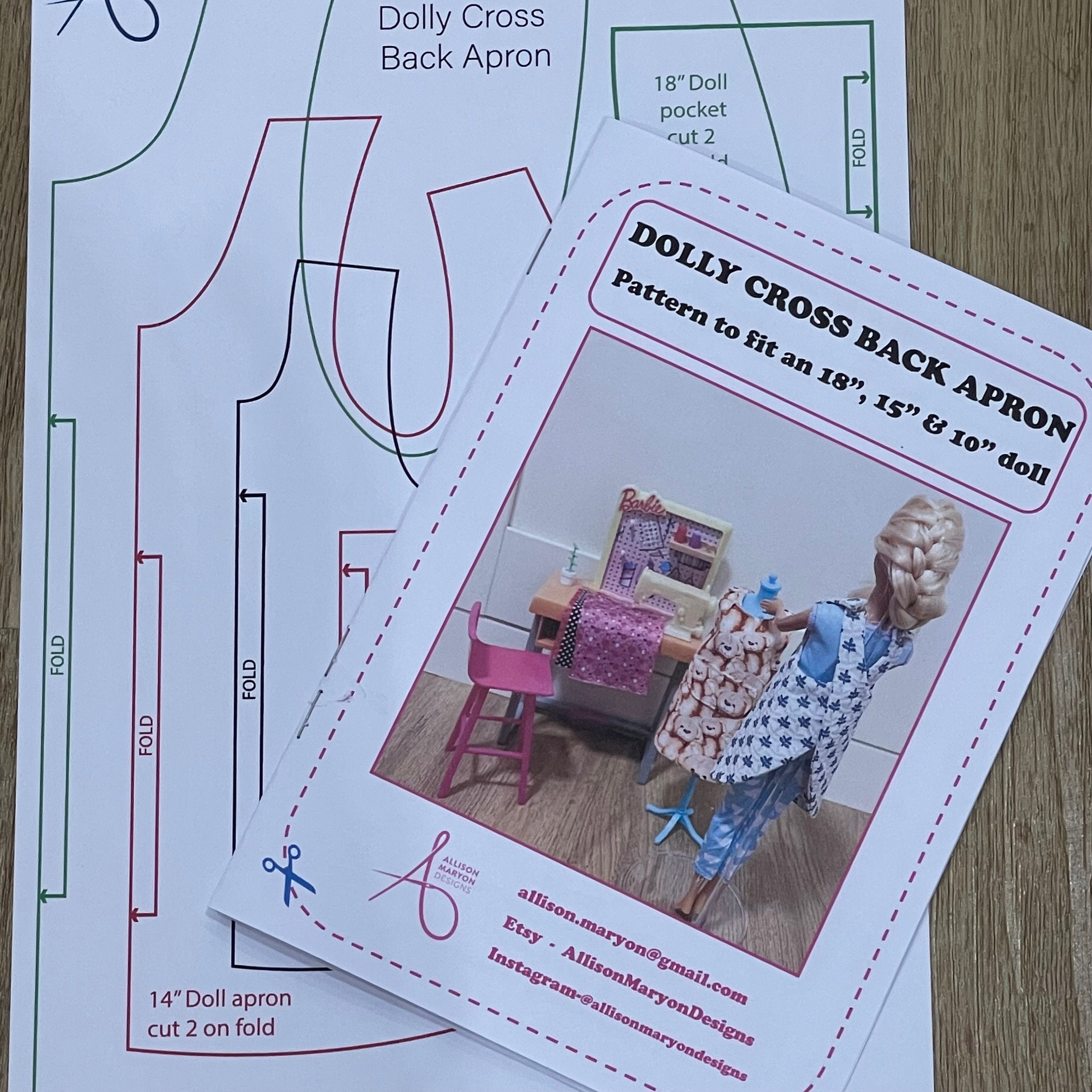 Dolly Cross Back Apron/Tunic sewing pattern. 3 sizes in one pattern - Digital Download