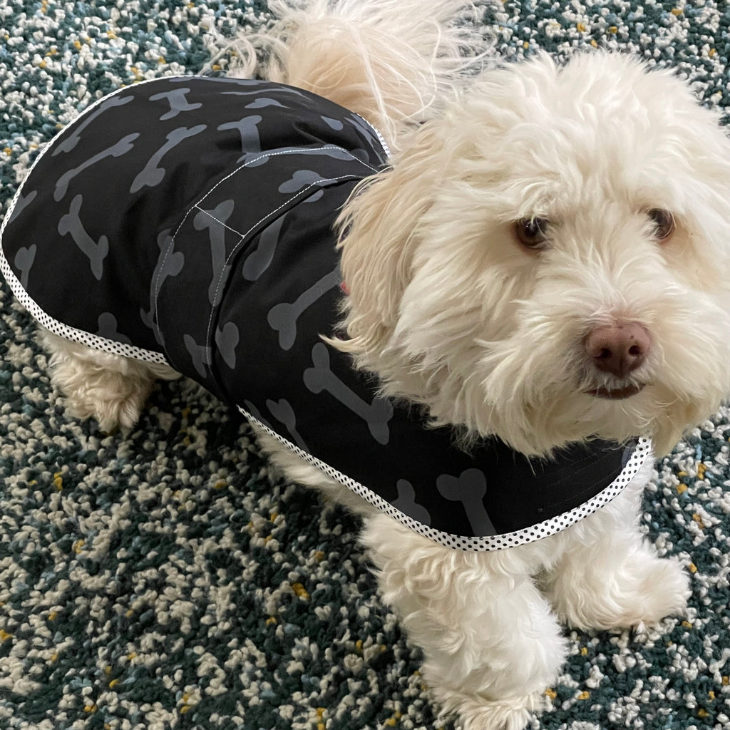 Pendi's Quilted Dog Coat adjustable pattern complete with instructions for a 'Harness Hack', 'Doggy Dry Coat', as well as a cute 'Bandana' for a collar  - Digital Download