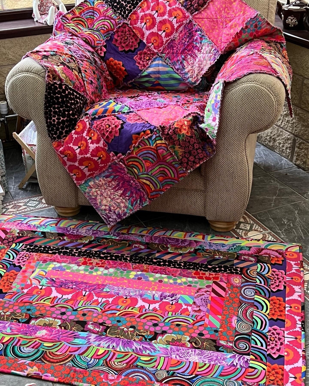 Relisted - Fabric Strip Rugs created using 4 Techniques: 2 Quilt as you go, Wrapped Rope and Folded Fabric - Digital Download