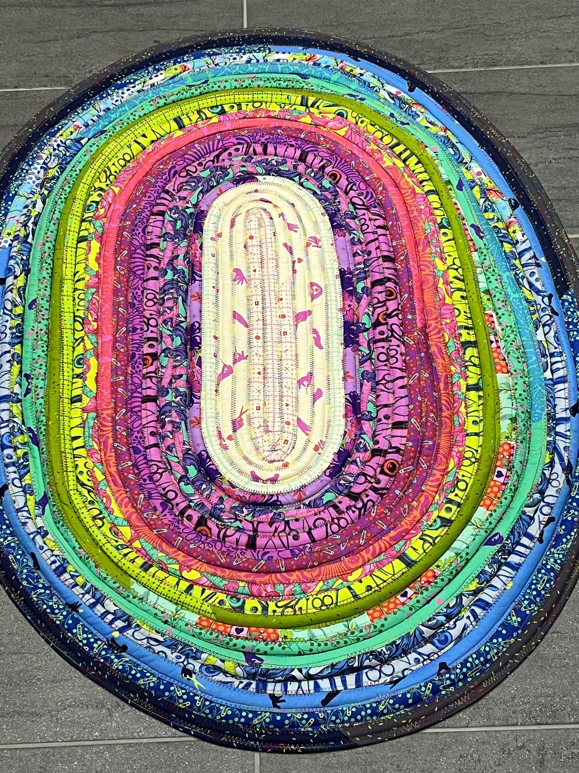 Fabric Strip Rugs created using 4 Techniques: 2x Quilt as you go, Wrapped Rope and Folded Fabric - Digital Download