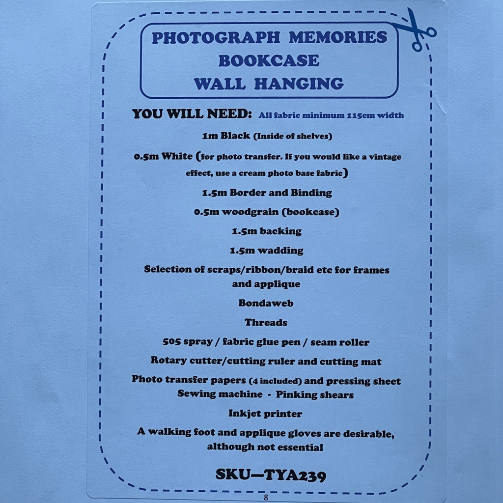 Memories Bookcase Wall Hanging Paper Instructions - Digital Download