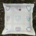 Victoriana, embroidered hearts and lace, large Oxford Style cushion sewing instructions.  Beginner friendly - Digital Download