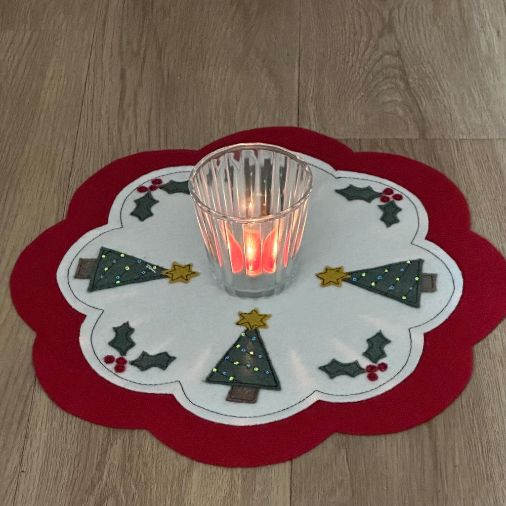 Winter Wool/Felt Candle Mat/Penny Rug Instructions and Templates - Digital Download