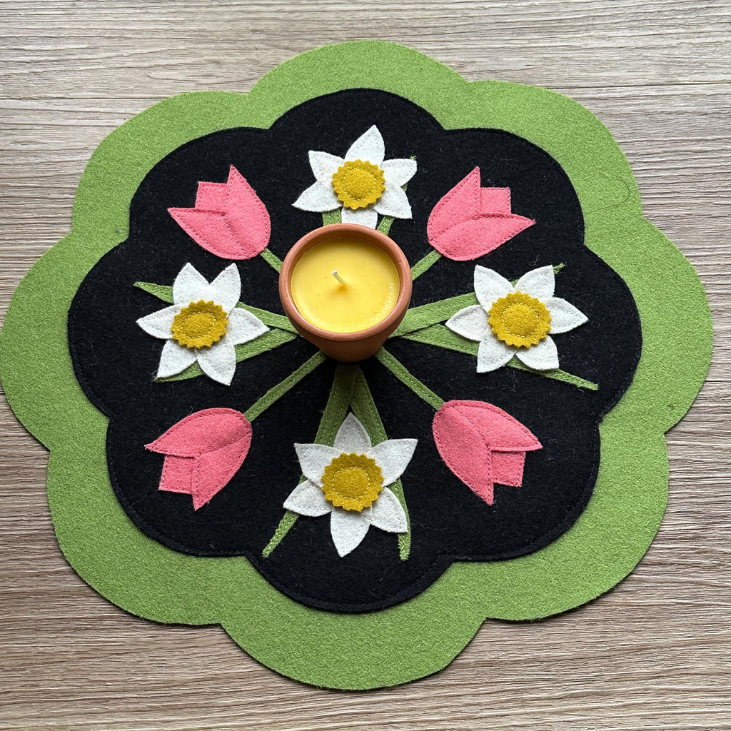 Spring Wool/Felt Candle Mat/Penny Rug Instructions and Templates - Digital Downloads