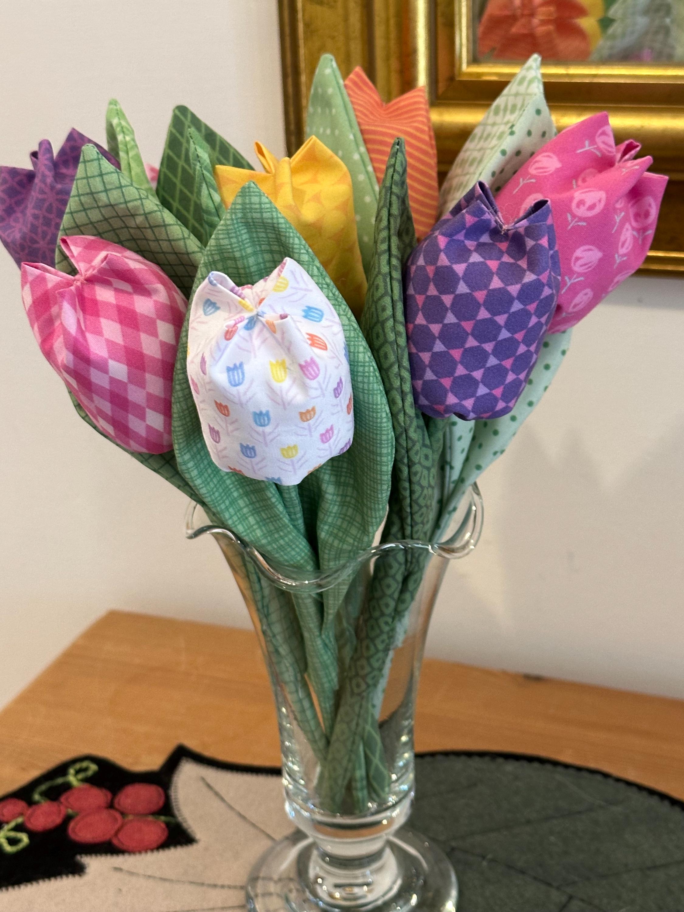 Everlasting fabric tulips and fabric roses instructions and templates - Digital Download