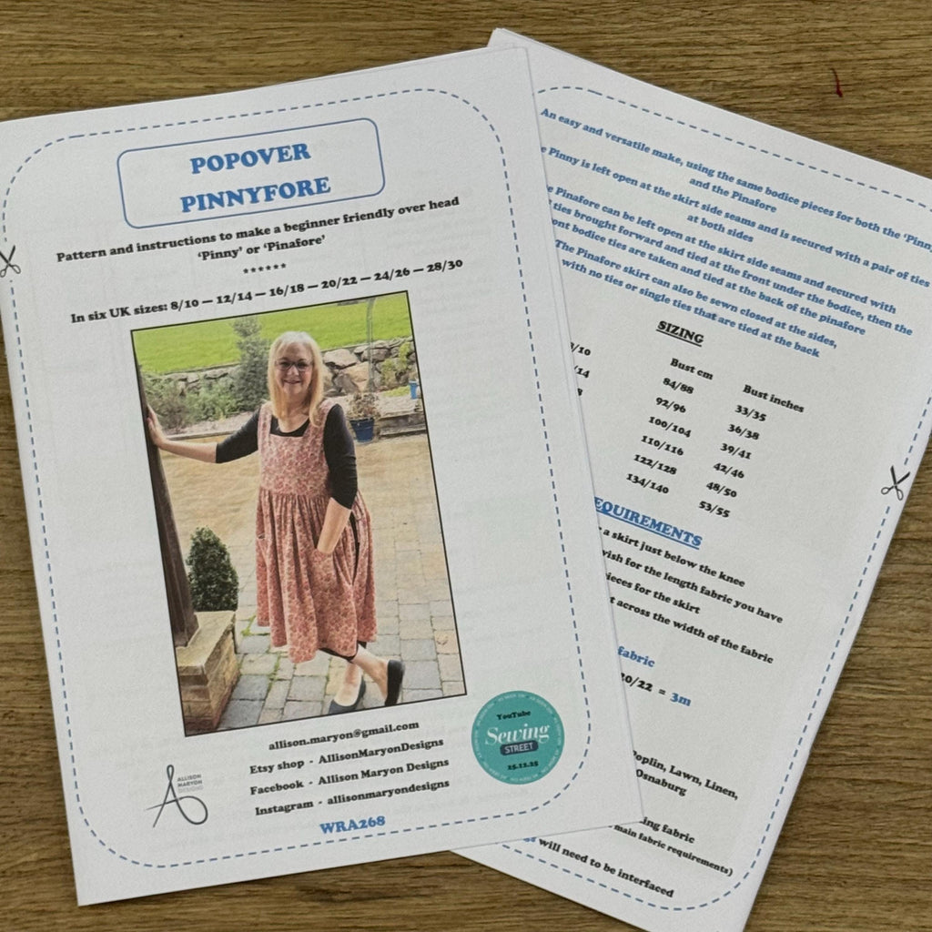 Popover Pinnyfore Sewing Pattern. Sizes 8/30. Open sides Pinny…..closed sides Pinafore - Digital Download
