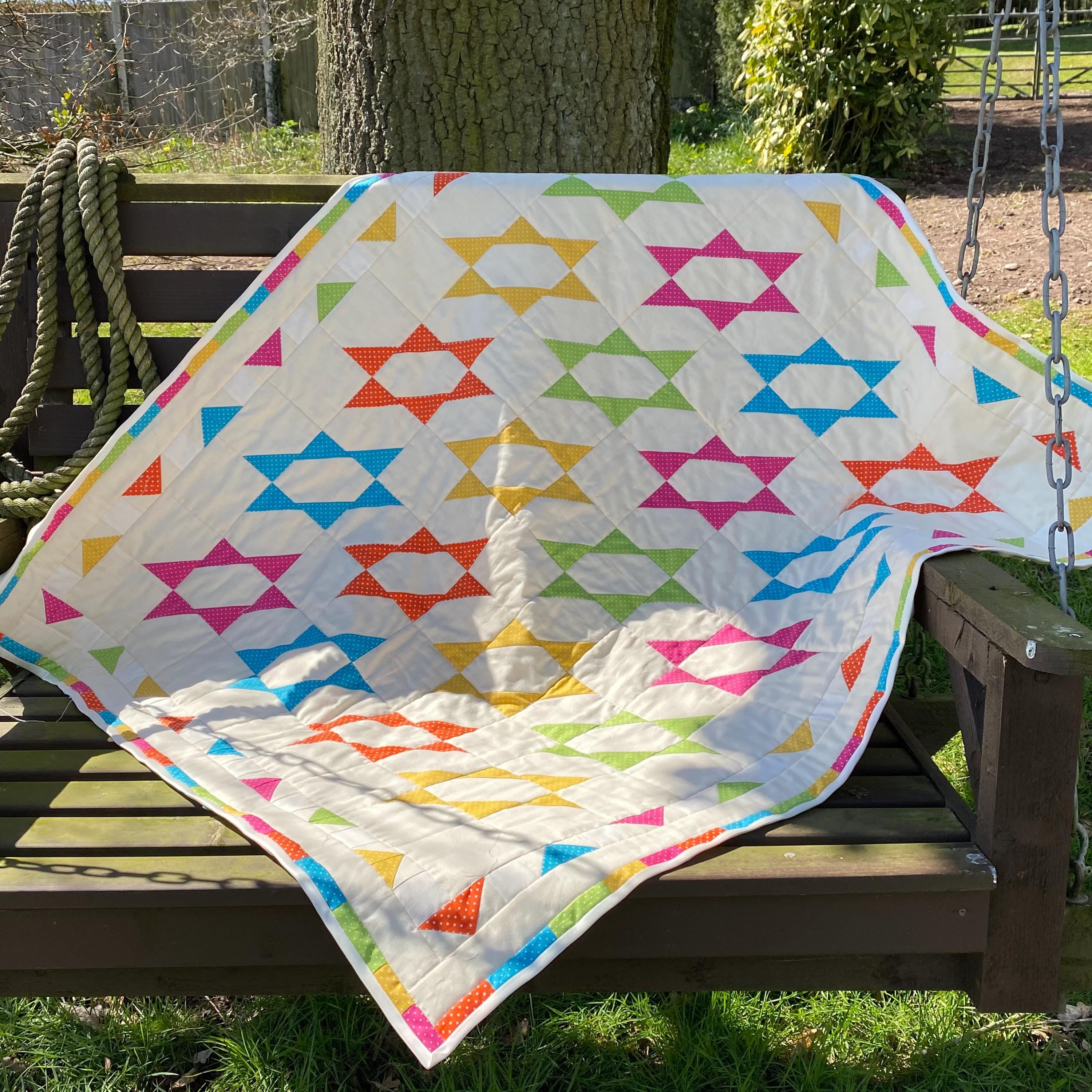 Reach for the Stars.  Stretched stars quilt instructions. Beginner friendly project - Digital Download