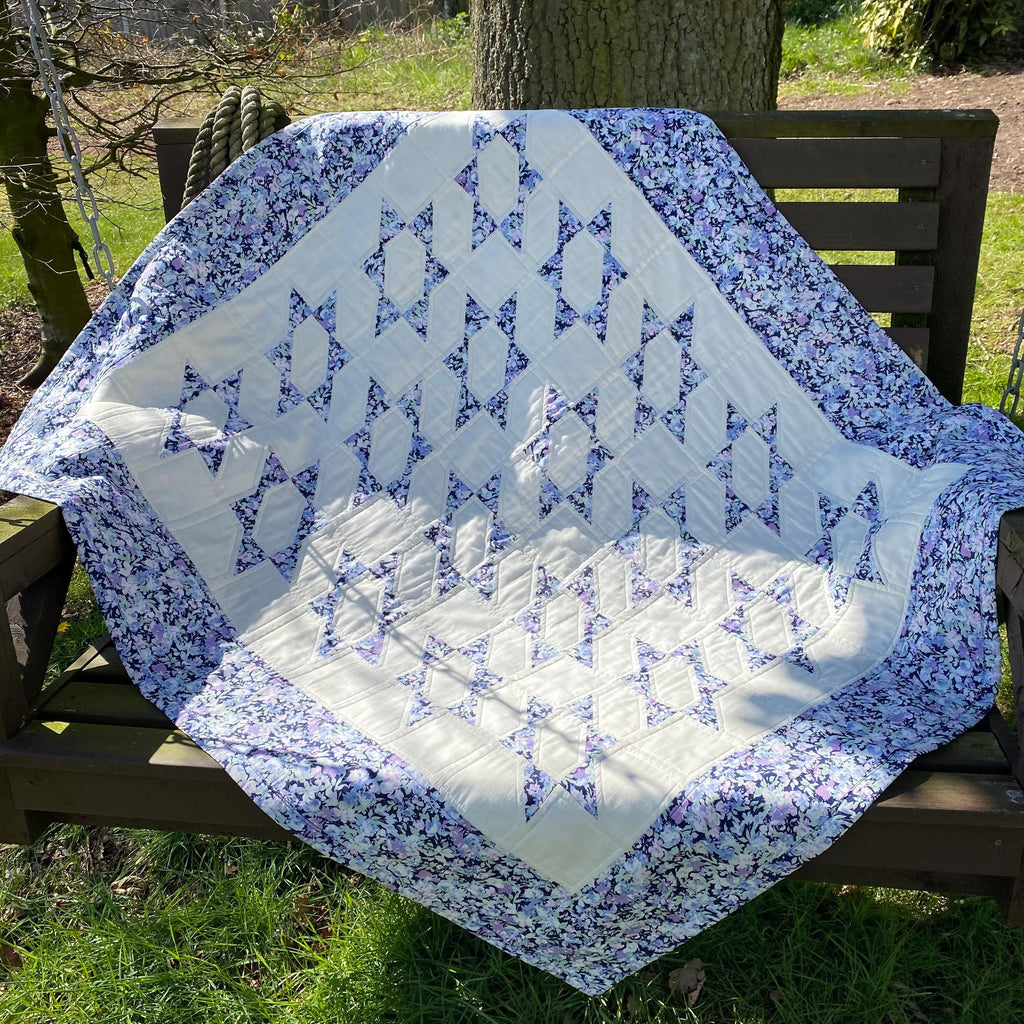 Reach for the Stars.  Stretched stars quilt instructions. Beginner friendly project - Digital Download