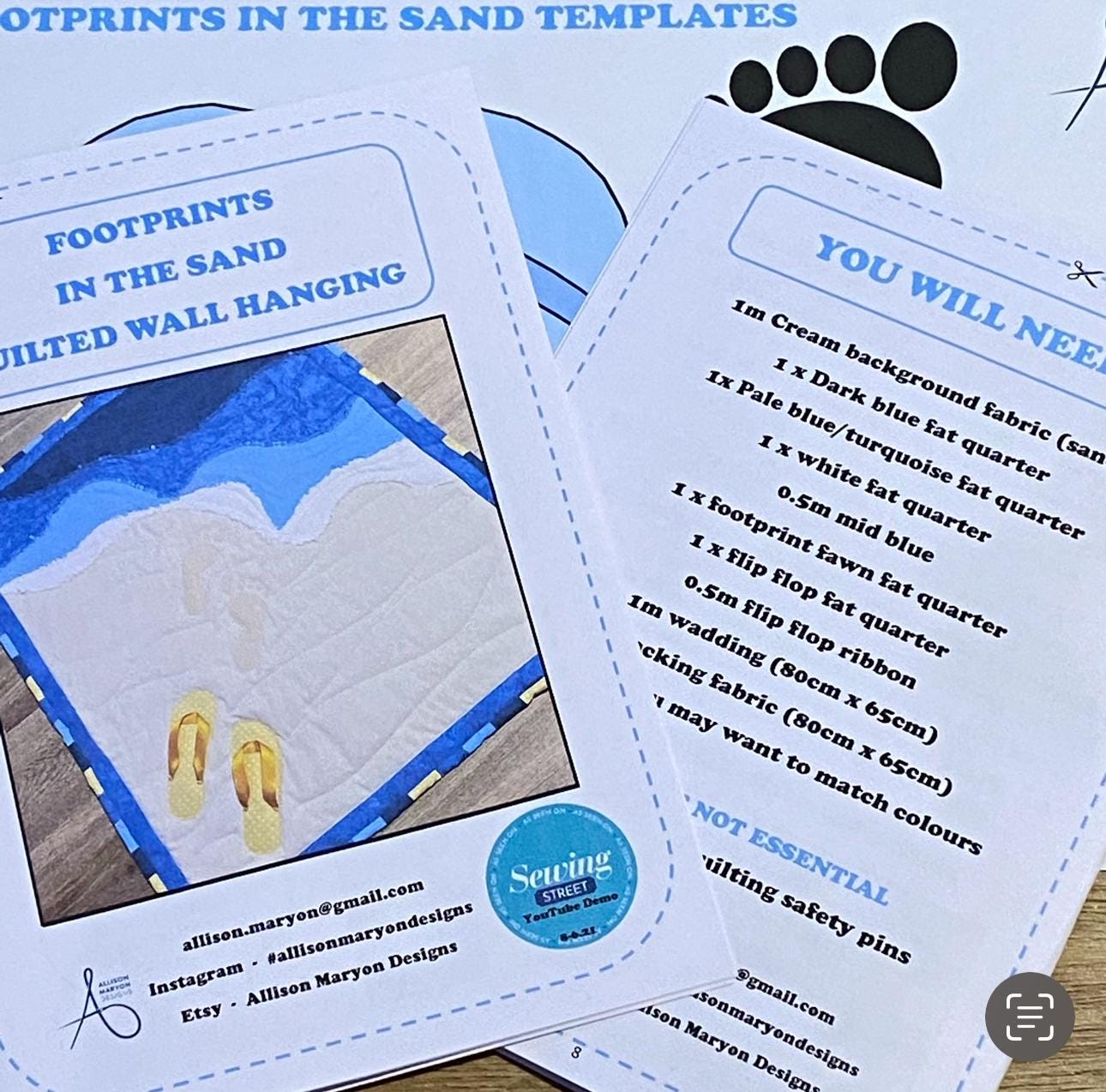 Footprints in the sand wall hanging instructions - Digital Download