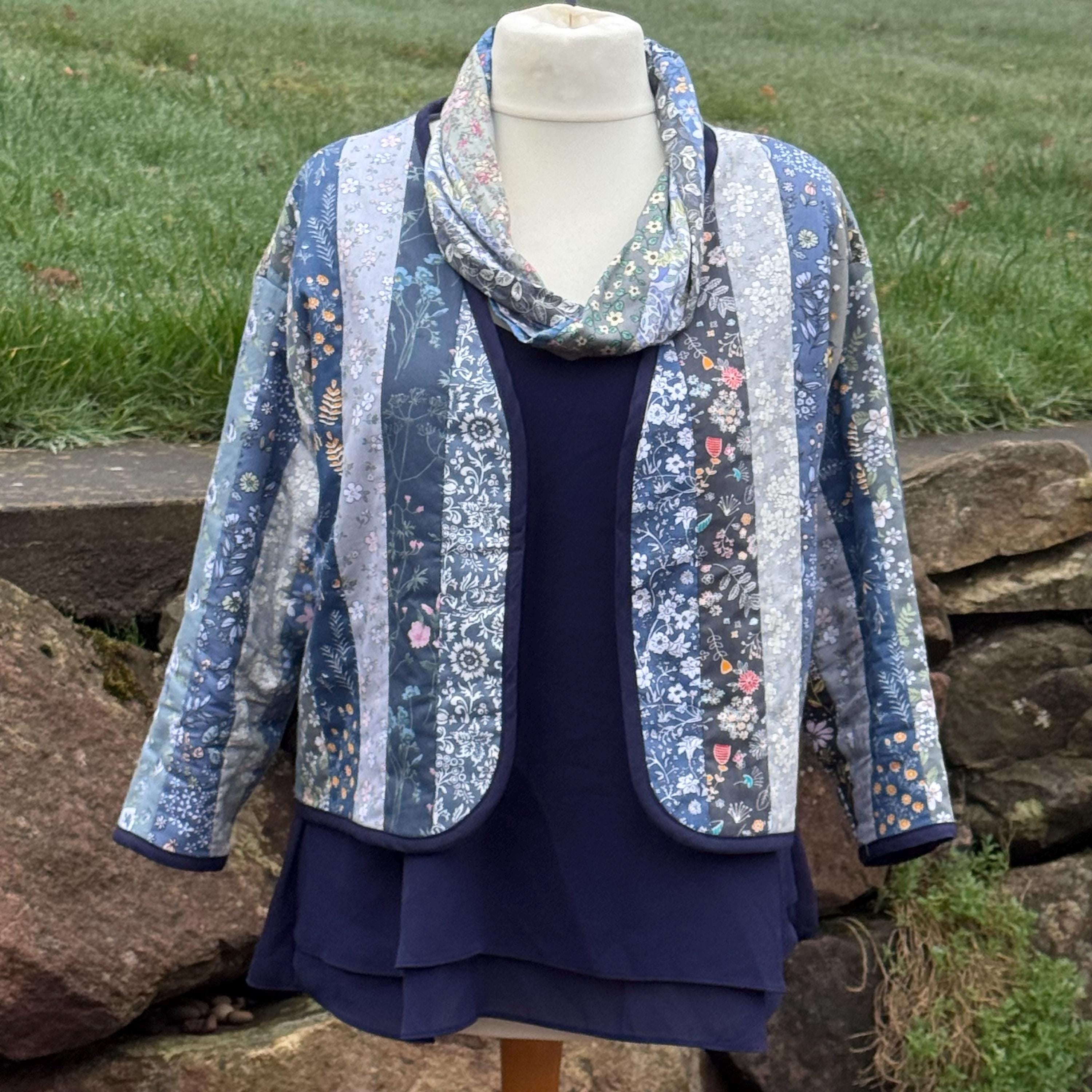Second Chance Upcycle Instructions for a Quilted Jacket and Infinity Scarf (Any size) Digital Download